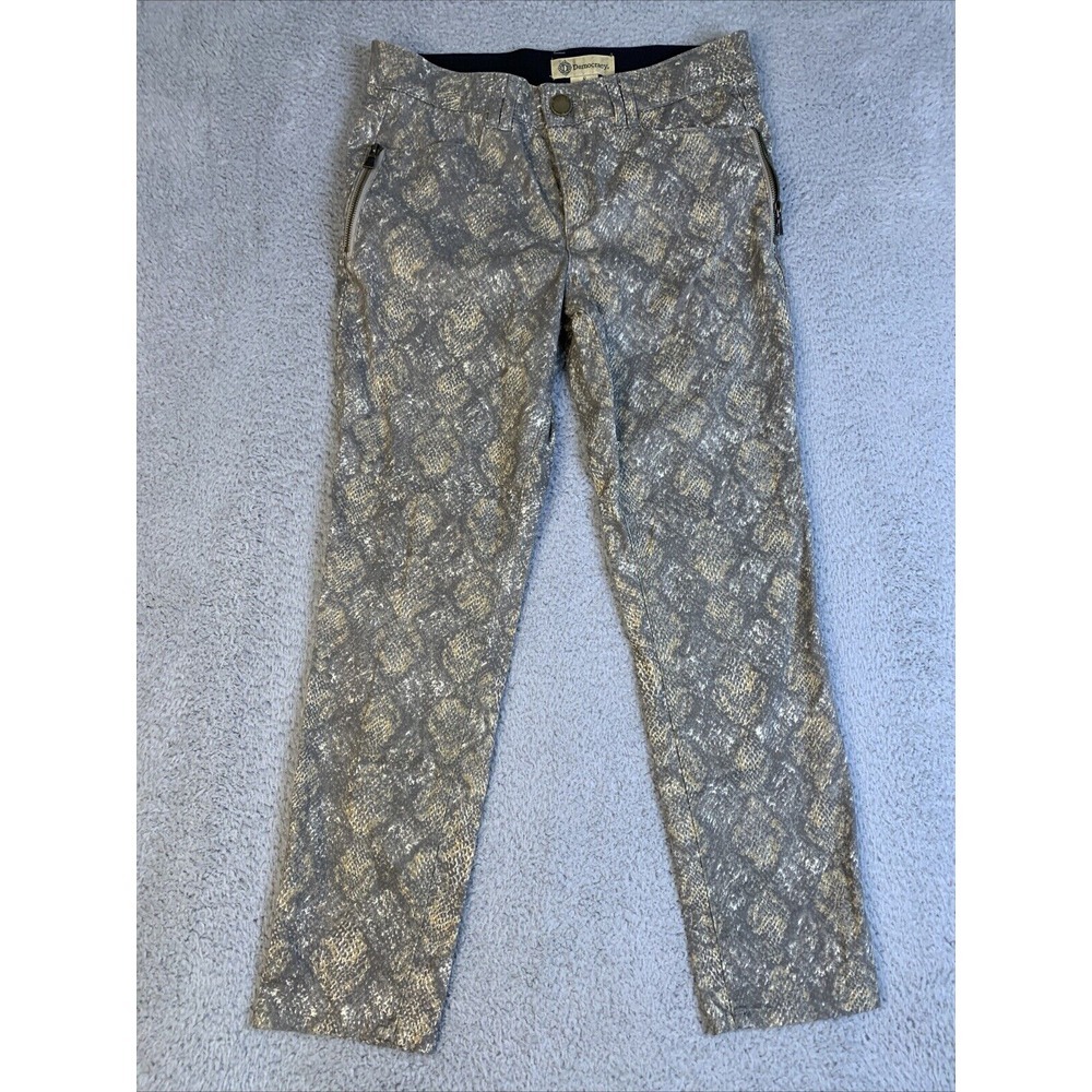 Democracy Jeans‎ Womens Size 8 Pants Ab Technology Snake Skin Pattern Accent Zip